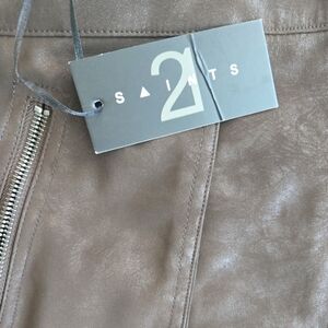 2 Saints Brown Leather Skirt
